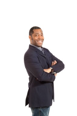 Yakışıklı siyah adamın portresi.