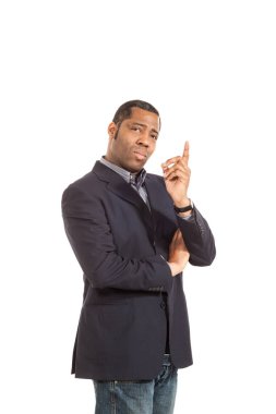 Yakışıklı siyah adamın portresi.