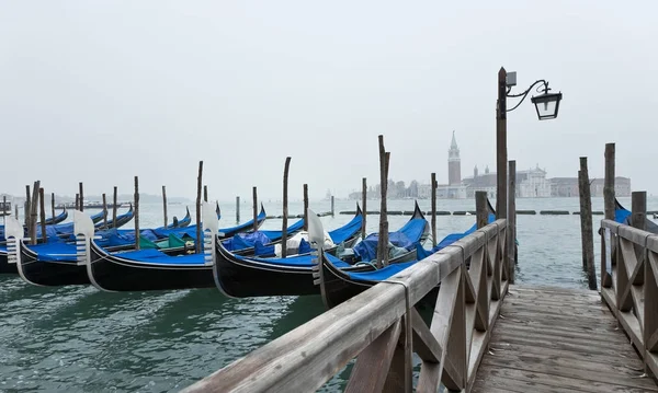 Gondole in Venice, in the port — Stock Photo, Image