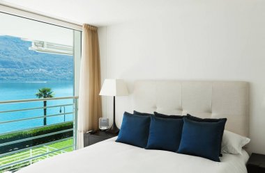 İç, modern apartmen, yatak odası