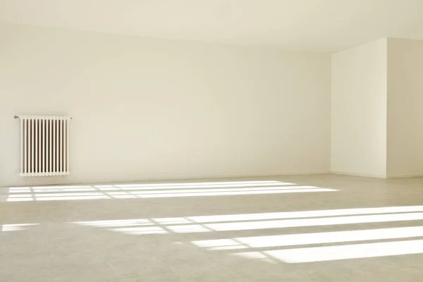 Empty apartment, white walls, nobody