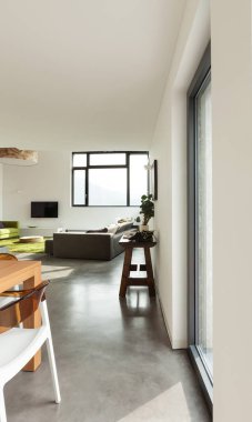 bir şekilde döşenmiş, iç, güzel daire görünümünden yemek odası 