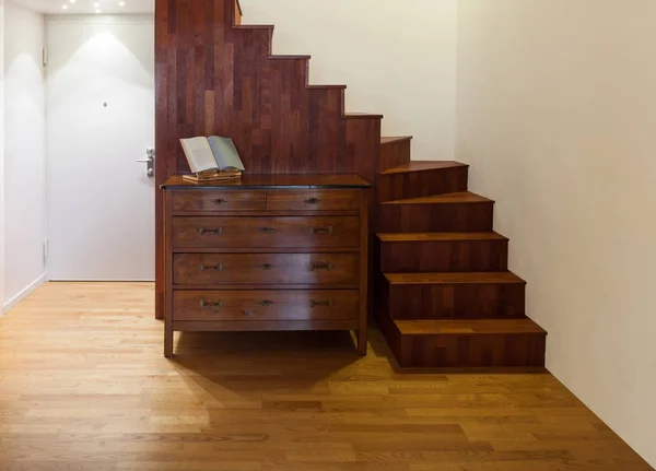 Interior Casa Vazia Escada Madeira — Fotografia de Stock