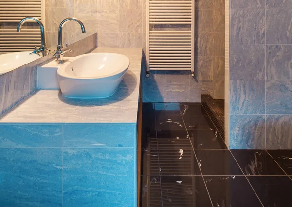 Interni, bagno blu — Foto Stock