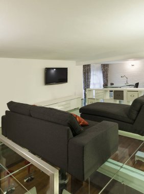 İç, geniş çatı, stüdyo