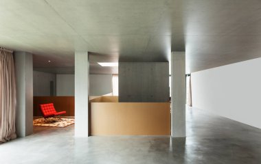  iç house, beton duvar