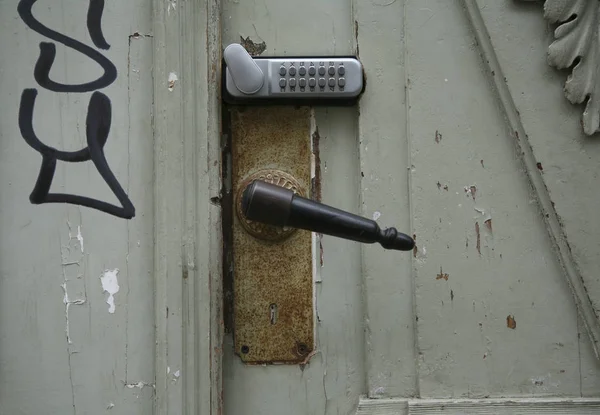 Λαβή σκουριά υφή της πόρτας — Φωτογραφία Αρχείου