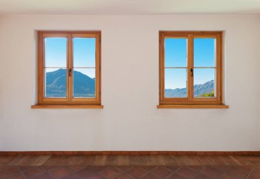 İki windows iç, boş oda