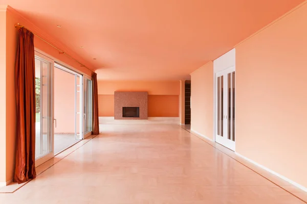 Interiér, Vila, prázdnou obývací pokoj — Stock fotografie