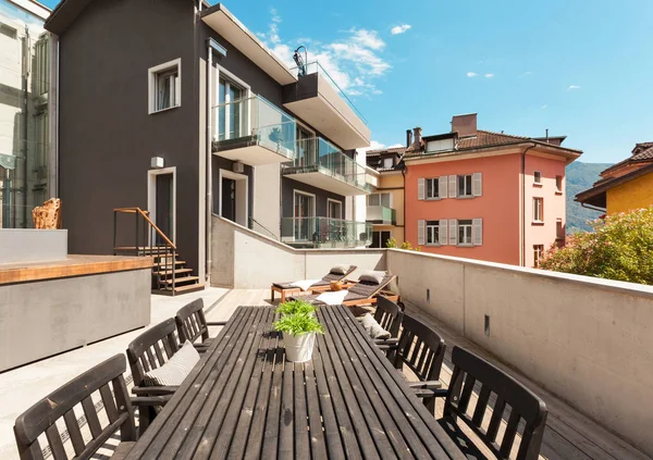 Nice terrace of modern house — Stock Photo, Image