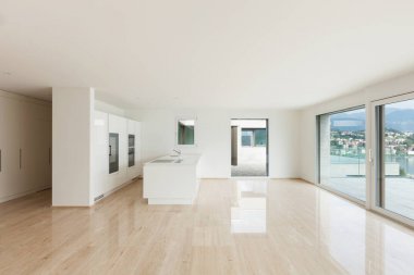 güzel boş daire, modern bir mutfak