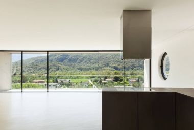 Yeni mimari, modern bir mutfak