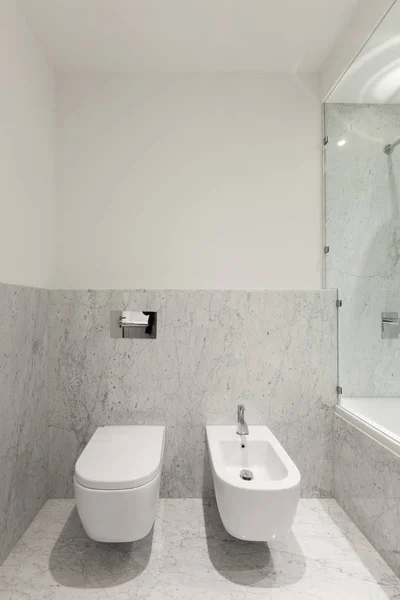 Güzel Modern Banyo Mermer Duvar — Stok fotoğraf