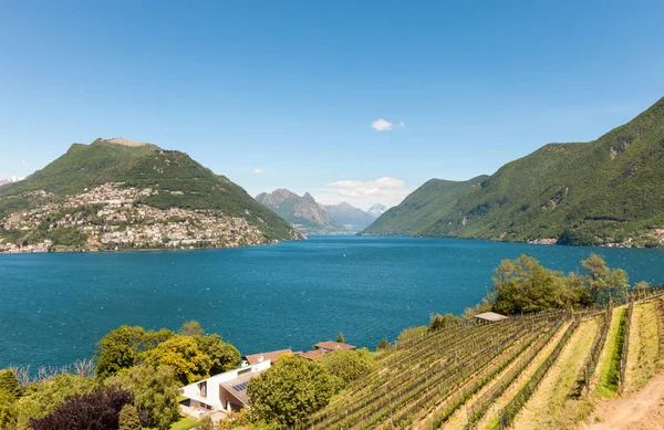 Lugano Gölü, peyzaj — Stok fotoğraf