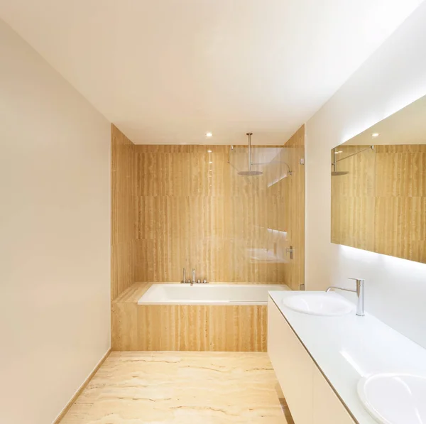 Schönes Modernes Badezimmer Marmorboden — Stockfoto