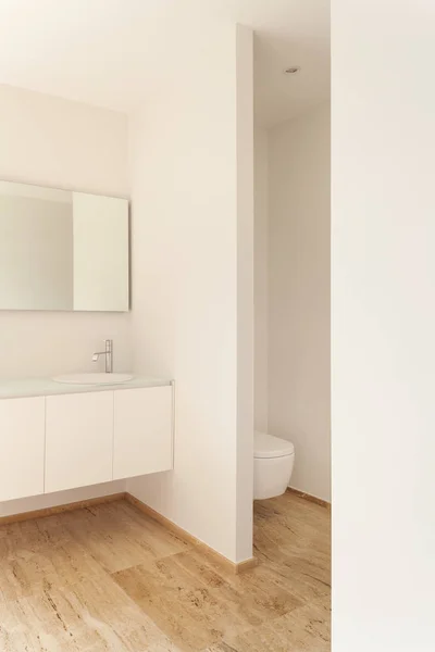 Nice Modern Bathroom Marble Floor Detail — Stock Photo, Image