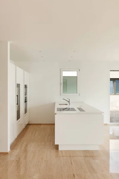 Hermoso Apartamento Vacío Suelo Mármol Cocina Moderna — Foto de Stock