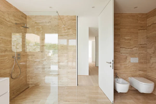 Nice Modern Bathroom Marble Wall — Stock Photo, Image