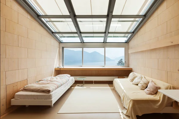 현대 건축, 인테리어, 침실 — 스톡 사진