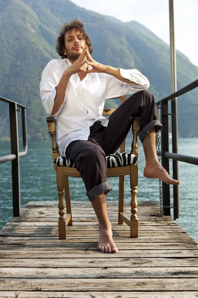 Portrait of a young man in outdoor — Stock Photo, Image