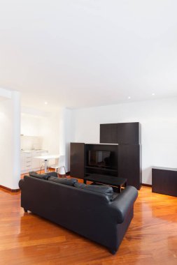 Açık alan, mutfak ve oturma odası