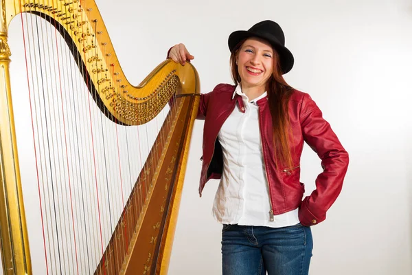 Woman with musical instrument — Stock Photo, Image