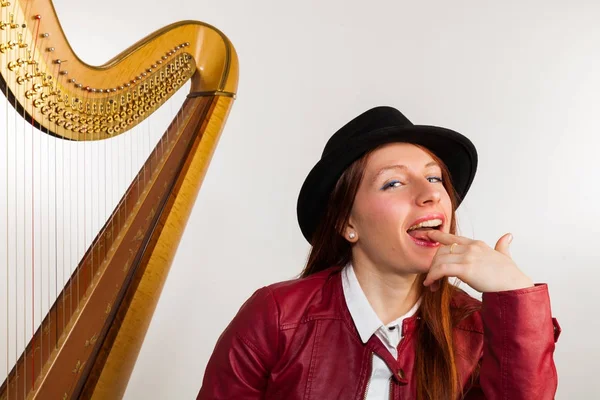 Portrait studio musician — Stock Photo, Image