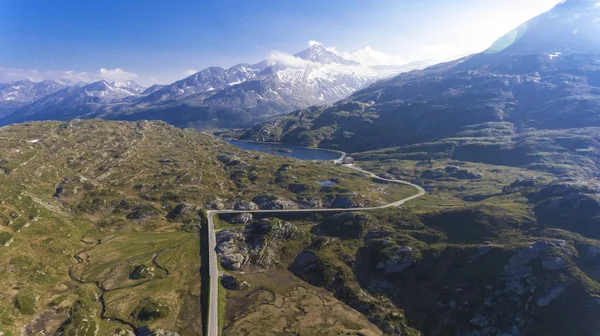 Vista aérea desde el dron, paso de San Bernardino — Foto de Stock