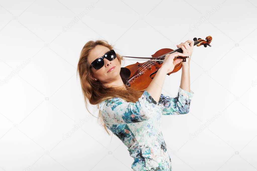 Woman with musical instrument