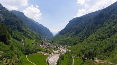 Panoramic view of Rossa in Ticino, valley clipart