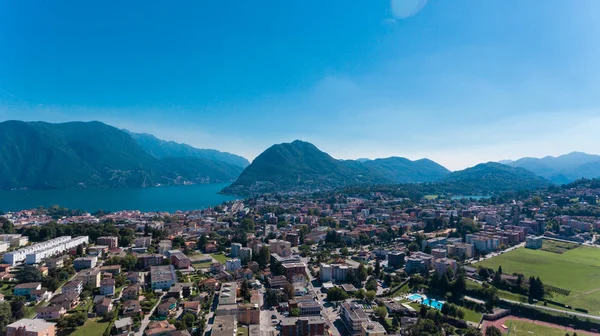 Panorama z Lugano w Ticino — Zdjęcie stockowe