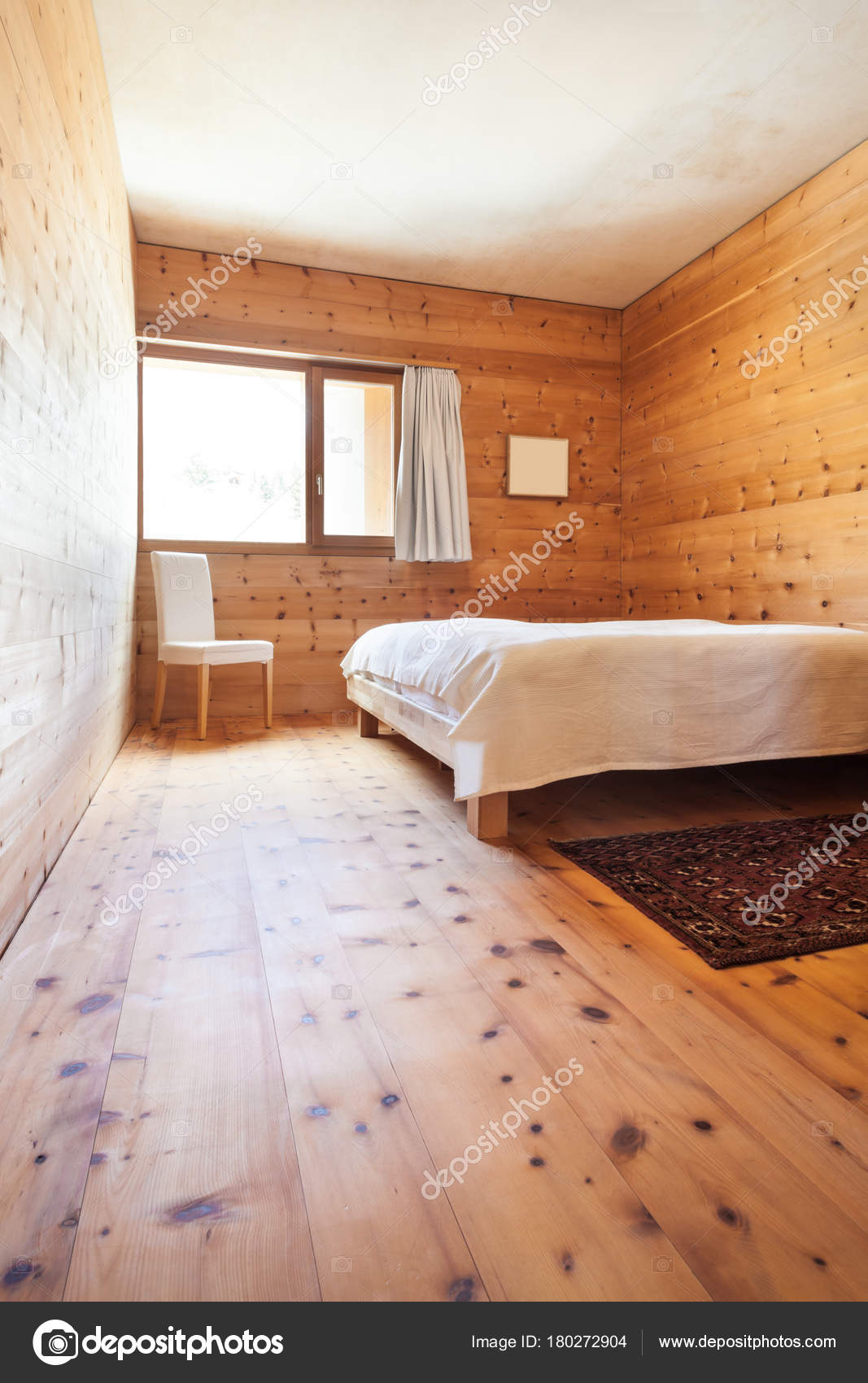 Interno Casa Nuova Vista Della Camera Letto Legno — Foto Stock ... Interno Casa Nuova Vista Della Camera Letto Legno — Foto Stock ...