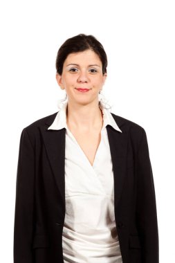 Beyaz arka plandaki kadın