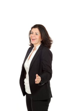 Beyaz arka plandaki kadın