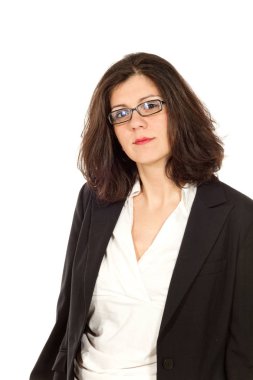 Beyaz arka plandaki kadın