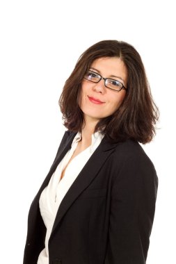 Beyaz arka plandaki kadın