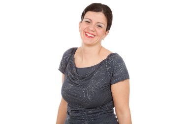 Beyaz arka plandaki kadın