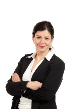 Beyaz arka plandaki kadın