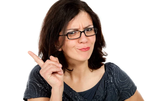 Mujer sobre fondo blanco — Foto de Stock