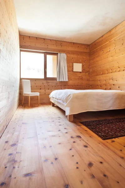 Innen Neues Haus Blick Auf Das Schlafzimmer Aus Holz — Stockfoto