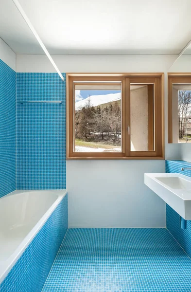 Blauwe badkamer — Stockfoto