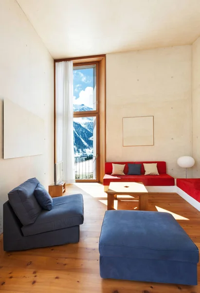 Architektur Modernes Design Berghaus Gemütliches Wohnzimmer — Stockfoto