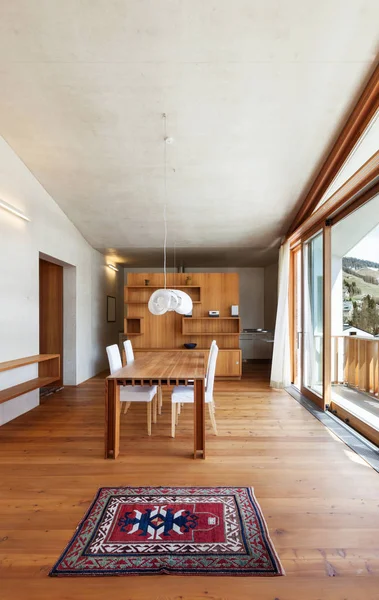 Interior Mountain House Dining Room — Stock Photo, Image