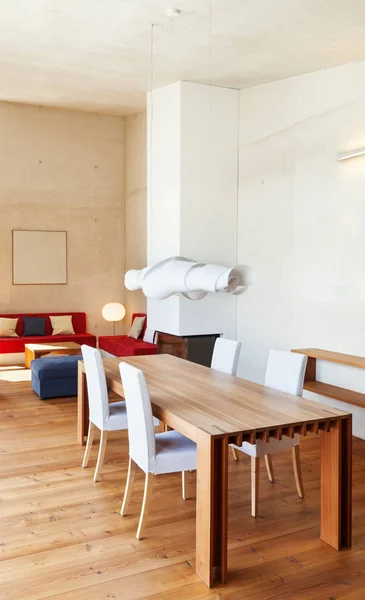 Architecture Design Moderne Maison Montagne Table Manger — Photo