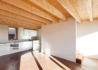 Rahat boş loft, iç, iç mutfak