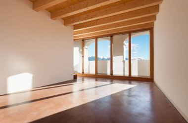 Klasik boş loft, iç mekan, Oda sundurma ile