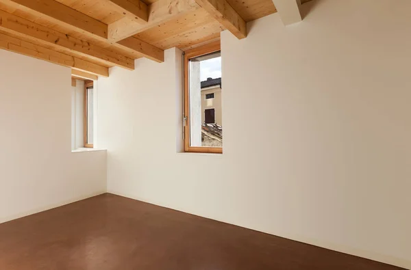 Comfortable Empty Loft Interior Room Windows — Stock Photo, Image