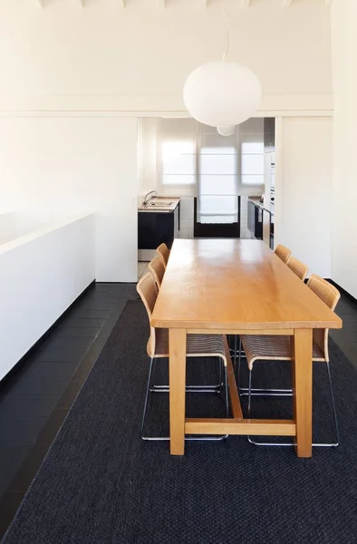 Interiör Bekvämt Loft Moderna Möbler Matbord — Stockfoto