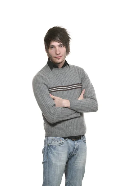 Porträt eines jungen Mannes auf weißem Hintergrund — Stockfoto