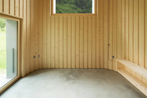 Innenraum des Holzhauses modrn — Stockfoto